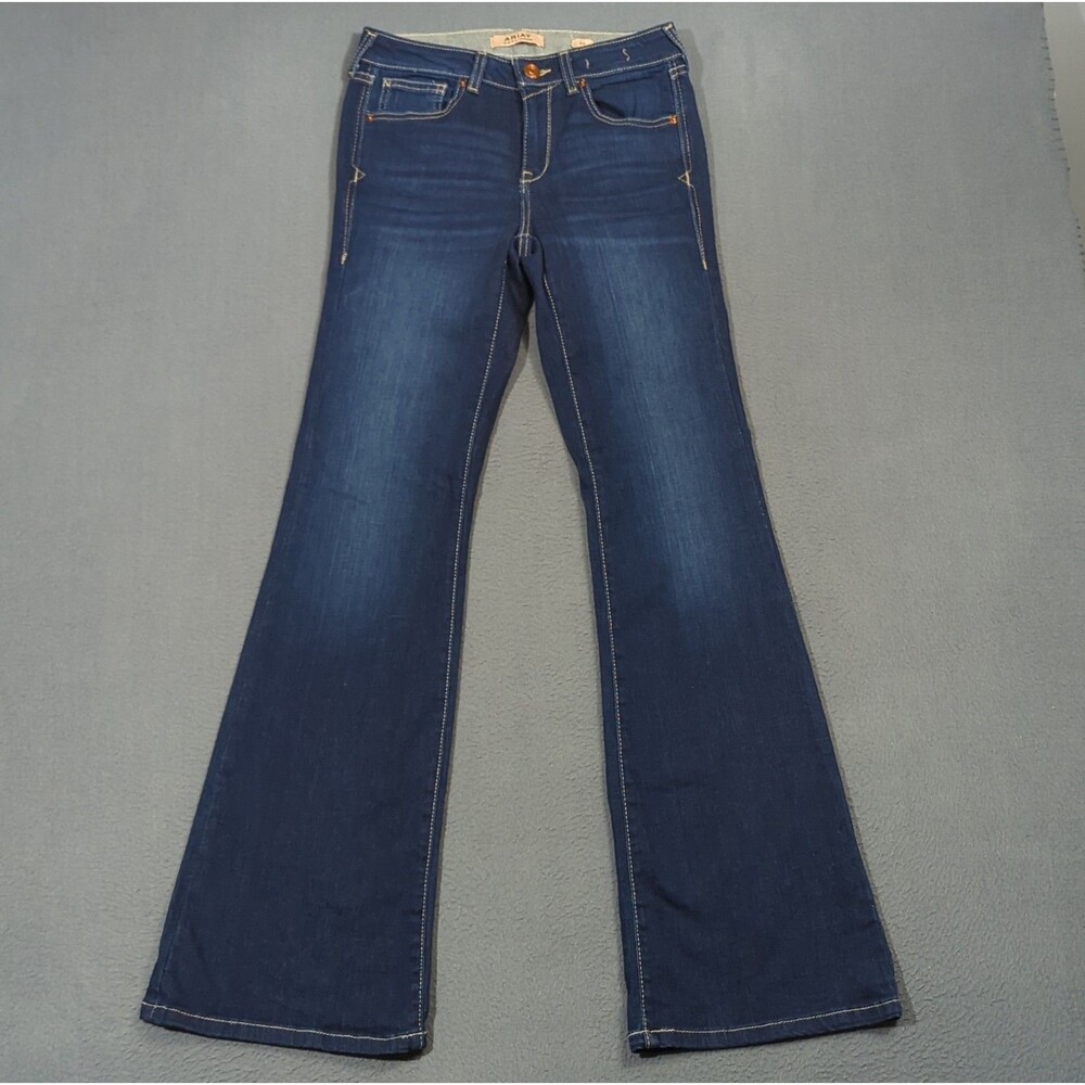 Ariat Jeans Women's 27 Blue Ultra Stretch Perfect Rise Katie Flare Denim Cowgirl